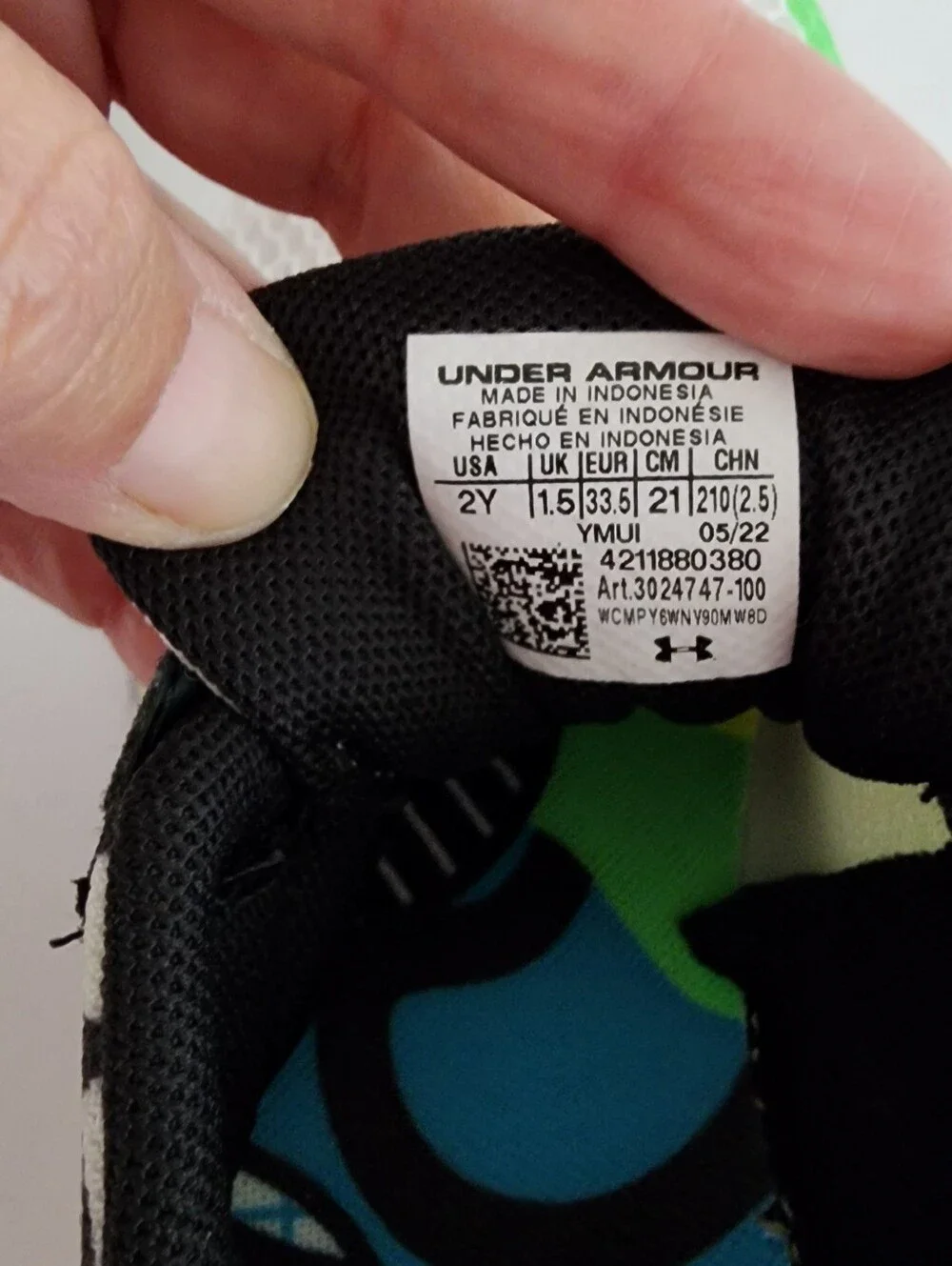 Under Armour Boys 2Y Pre-School UA Pursuit 2 Big Logo AC Colorshift Shoes